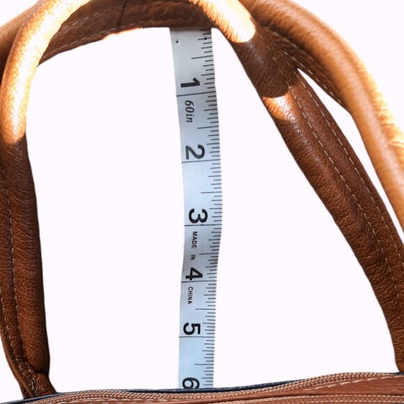 VTG Leather Multicolored Patchwork Barrel Bag Satchel Made In Mexico Purse Bag - Picture 13 of 13